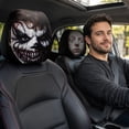 thumbnail image 5 of Horror Clown Car Headrest Covers, Stretch Elastic Funny Ghost Face Printed Head Rest Protector, Spooky Masque Design Auto Seat Headrest Cover for Car Truck SUV, 5 of 6