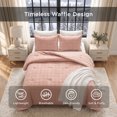 thumbnail image 5 of Regency Heights King/Cal King Comforter Set, 3-Piece Waffle Weave Textured Bedding Set with Soft Lightweight Comforter and Pillow Shams, Cozy 3D Textured Design for All Season, Blush Pink, 5 of 11