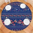 thumbnail image 2 of Pioneer Flower Floral Print Pattern Round Fitted Tablecloth with Elastic Edge,Dining Table Cover Waterproof,Outdoor Round Tablecloth for Camping,Dining,Indoor and Outdoor, 2 of 7