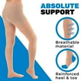 thumbnail image 3 of Womens Opaque Compression Pantyhose 30-40mmHg for Circulation - Beige, Small, 3 of 10