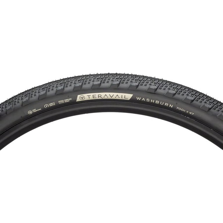 買い誠実 Tire Washburn Teravail - Black Folding, Tubeless, 47, x 700 パーツ