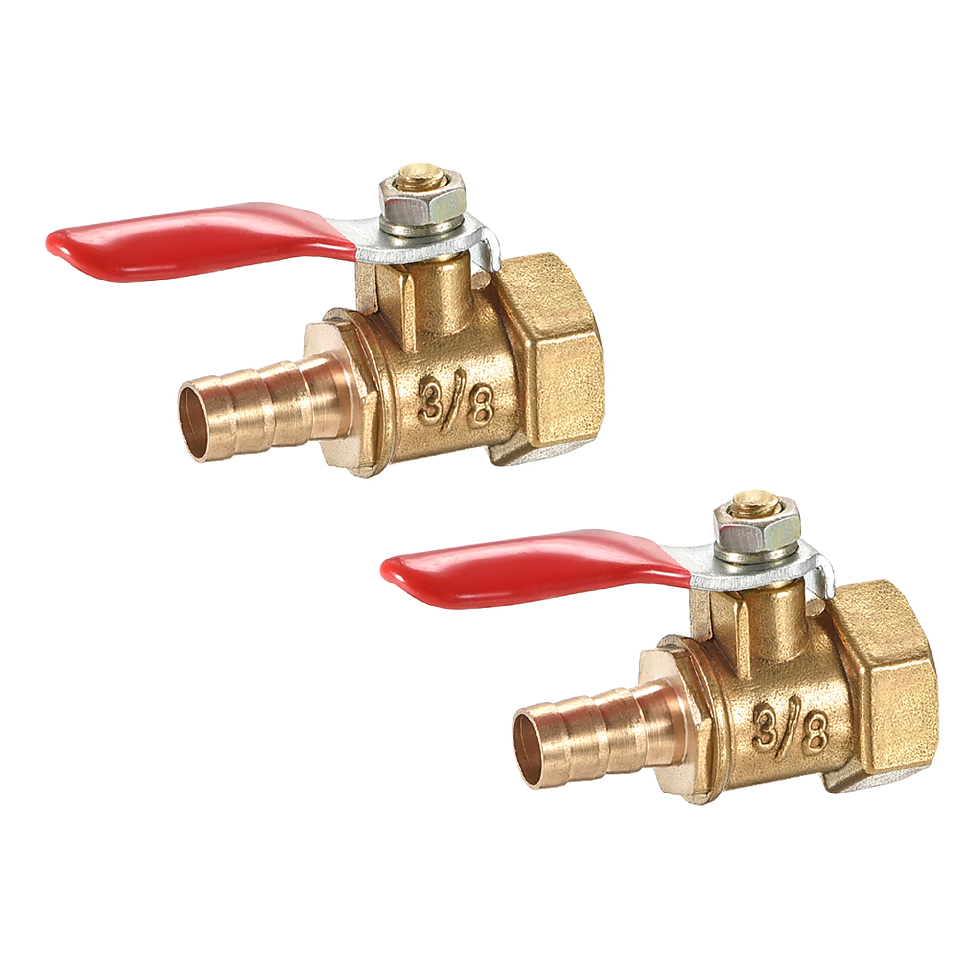 1/4" Male to Male Barb Pipe Shut-Off Valve Brass Ball Valve Switch Handle 
