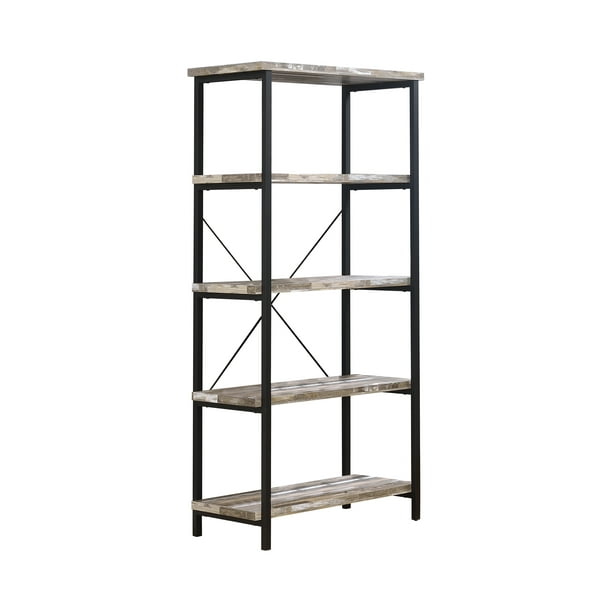 Skelton 4 Shelf Bookcase Salvaged Cabin, 4 Ft Tall White Bookcase