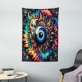 thumbnail image 2 of Ambesonne Trippy Tapestry Wall Hanging, Evil Eye Bohemian Sun Moon, 40"x60", Blue Orange Multicolor, 2 of 3
