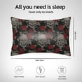 thumbnail image 6 of Bingfone Skull and Red Roses Print Satin Pillowcase for Hair - Standard Size with Zipper Silky & Soft Pillow Covers,20x30 inches, 6 of 8