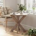 thumbnail image 5 of COZAYH Farmhouse Round Wooden End Table with Cross Legs, Vintage Grey, Set of 2, 5 of 8