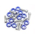 thumbnail image 1 of Unique Bargains 12 Pcs 6mm Thread Dia Blue Carved Style Motorcycle License Plate Bolts Screws, 1 of 4