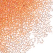 Uxcell Mini Glass Bubble Beads Tiny Iridescent Beads No Hole Water Droplet Balls for DIY Crafting Nail Art Resin Filler Light Orange