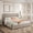 Beige, variant on Eyisean Queen Size Fluted Wood Platform Bed Frame, Mid Century Modern Bed Frame with Tall Headboard, Heavy Duty Support, Wooden Bed Base for Bedroom, Guest Room, No Box Spring Needed, Easy Assembly