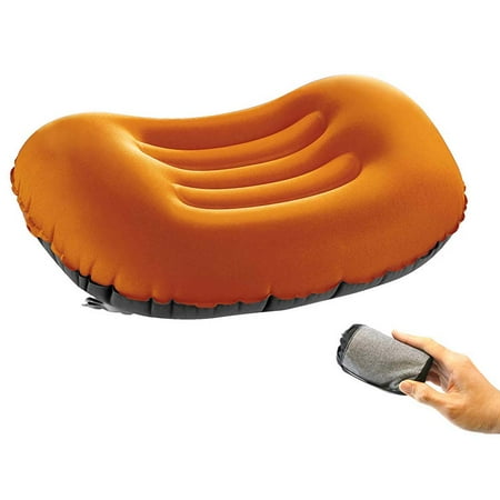 Compressible Travel Pillow GLiving Ultralight Inflatable Air Camping Pillow – Compressible Compact Inflating Small Travel Pillows for Sleeping Backpacking Hammock Car Camp or Beach ()