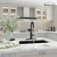 thumbnail image 4 of 3-Spray Patterns 1.8 GPM Single Handle Pull Down Sprayer Kitchen Faucet with Deckplate in Matte Black & Brushed Gold, 4 of 10