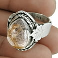 thumbnail image 2 of Natural Golden Rutilated Quartz Gemstone Ring, Pure 925 Sterling Silver Classic Ring, Unique Women Band Ring, Statement Adorable Ring, Gifts For Her, 2 of 3
