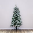 thumbnail image 2 of Home Heritage Snow Flocked 5' Artificial Half Christmas Tree Prelit 100 LED Lights, Green, 2 of 9