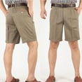 thumbnail image 5 of Men's Plus Size Shorts High Waist Pleated Business Flat Front Straight Leg Dress Shorts for Office Casual Work Golf Shorts, 5 of 9