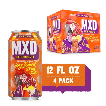 MXD Drinks Co. Long Island Iced Tea, 4 Pack, 12 fl oz Cans, 12% ABV