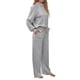 thumbnail image 3 of Conjuntos Deportivos de Dos Piezas para Mujer, Ideales para Otoño. Incluyen Sudadera con Cordón Ajustable y Pantalón Deportivo de Pierna . Gris XL, 3 of 9
