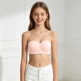 thumbnail image 2 of CAIXIA 5pack Girls Strapless Bra for Teens Bandeau Bras with Clear Straps Wireless Girl Training Bra, 2 of 9