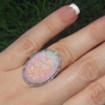 thumbnail image 4 of SmartBy Fashion Women Super Shining Oval Shape Artificial Opal Ring Finger Jewelry Gift, 4 of 7