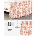 thumbnail image 3 of Burnt Orange Botanical Wrap Around Bed Skirts for California King Bed 16" Drop,Bed Skirt with Adjustable Elastic Belt Dust Ruffle Bed Valance for Bedroom Hotel Vintage Nature Flower Bed Frame Cover, 3 of 7