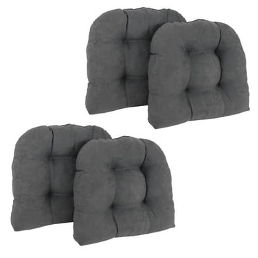 Blazing Needles 19-inch U-Shaped Micro Suede Tufted Dining Chair Cushions (Set of 4)