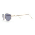 thumbnail image 3 of Narrow Tapered Side Tear Drop Shape Metal Rim Hipster Sunglasses Gold - Black, 3 of 4