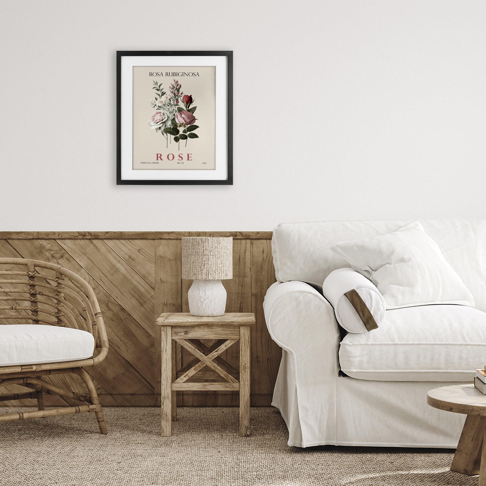 Stupell Industries Natural Rose Bundle Black Framed Print Under Glass, design by Christopher Giampietro