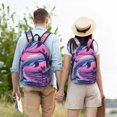 thumbnail image 6 of Balery Hawaiian Beach Dolphin Vintage Canvas Backpack for Men and Women - Large Capacity, Durable Travel Laptop Bag for School, Work, Hiking, and Outdoor Activities-Medium, 6 of 7