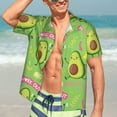 thumbnail image 7 of Kll Men'S Hawaiian Shirt Short Sleeve Button Down Beach Shirts-Avocado Work Out, 7 of 7