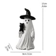 thumbnail image 3 of Halloween Ghost and Black Cat Witch Hat Figurine, Resin Tabletop Home Decor for Mantel, Shelf and Entryway, 6.6in, 3 of 4