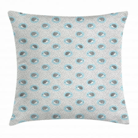 Hedgehog Throw Pillow Cushion Cover Watercolor Effect Hedgehogs