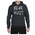 thumbnail image 2 of Bear Hug Lover | Mens Animal Lover Hooded Sweatshirt Graphic Hoodie, Heather Black, 2XL, 2 of 3