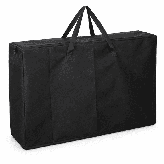 Black Extra Large 600D Polyester Folding Chair Storage Bag with Zippers