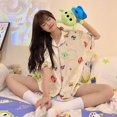 thumbnail image 1 of Pijama de manga corta tipo cárdigan de algodón de imitación de alta calidad con diseño de Hello Kitty japonés para mujer, traje de verano para el hogar de gran calidad para mujer, 1 of 5