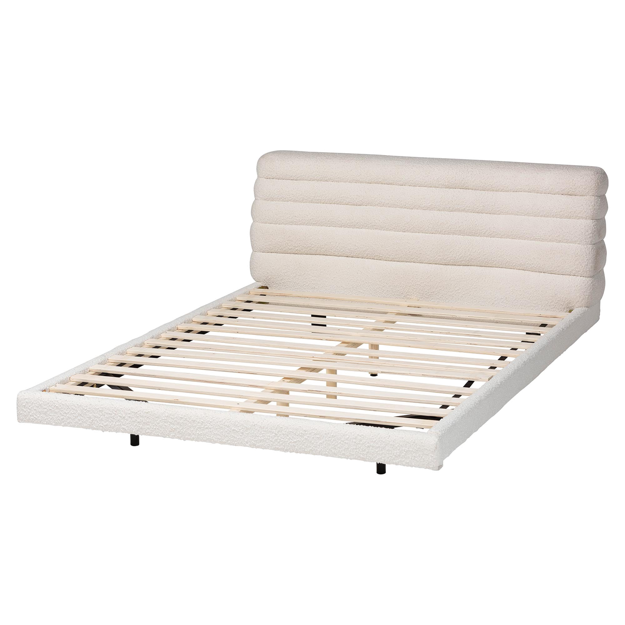 Baxton Studio Alfie Modern Floating Bed, King, Cream