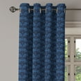thumbnail image 2 of Ambesonne Blue Grommet Curtain, Ocean Inspired Flowers, 50" x 96", Dark Blue Violet Blue, 2 of 6