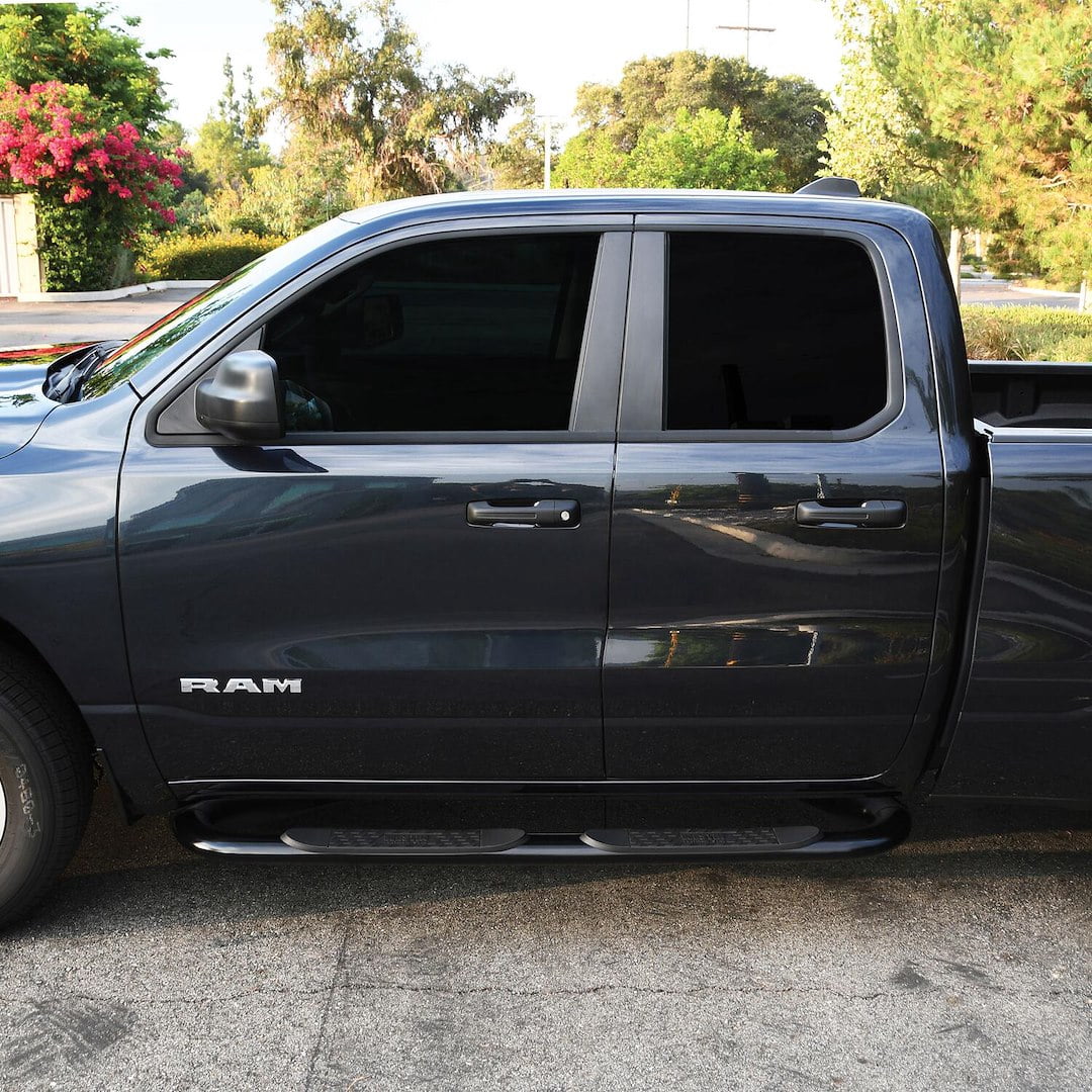 Westin 21-4085 Platinum 4" Oval Nerf Step Bars - Black Powdercoat Finish
