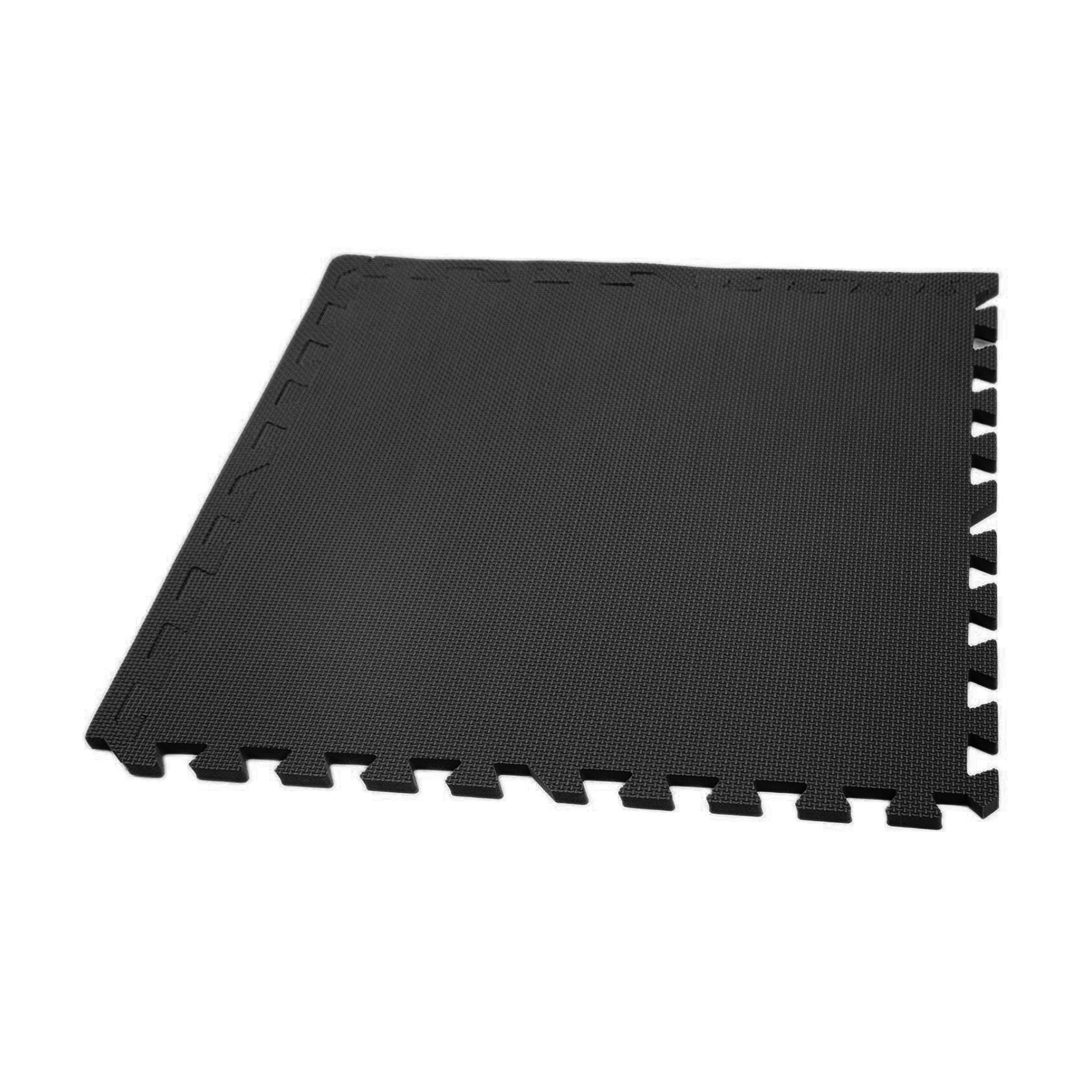 FlooringInc Eco Soft+ Interlocking Foam Flooring Mats with Removable Edges, 2'x2' Tiles, Black, 20 pack, 80 sqft