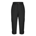 thumbnail image 6 of Xcmzpl Capri Pants for Men Chino Cargo Pants Elastic Waist Rolled Capris Solid Baggy Harem Cropped Trousers with Pockets, 6 of 8