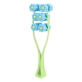 thumbnail image 1 of Face Roller, Double Clips Comfortable Handle Flower Type Massage Roller Flower Appearance Concave Convex Particles ABS Material  For Arms For Legs For Face Blue, 1 of 8
