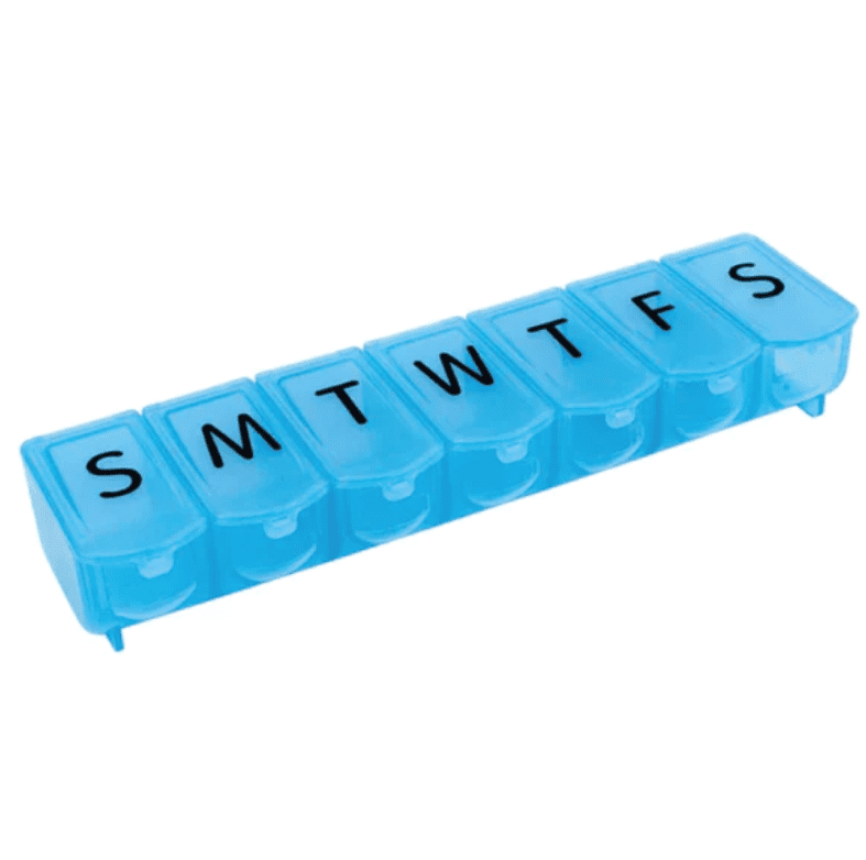 Carex Apex 7-Day Plastic Pill Box Organizer, Arthritis Friendly, Portable Ultra Bubble-Lok, 2 oz, 2-Pack