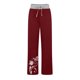 thumbnail image 5 of Pantalones de yoga estampados con cordón de pierna ancha y cintura elástica alta informal para mujer Pompotops ulkah938626, 5 of 5