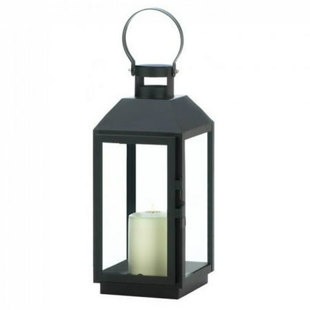 Square Hanging Lantern BESTChoiceForYou Candle Square Lantern Metal Glass Black Rustic Hanging - 13 inches ()