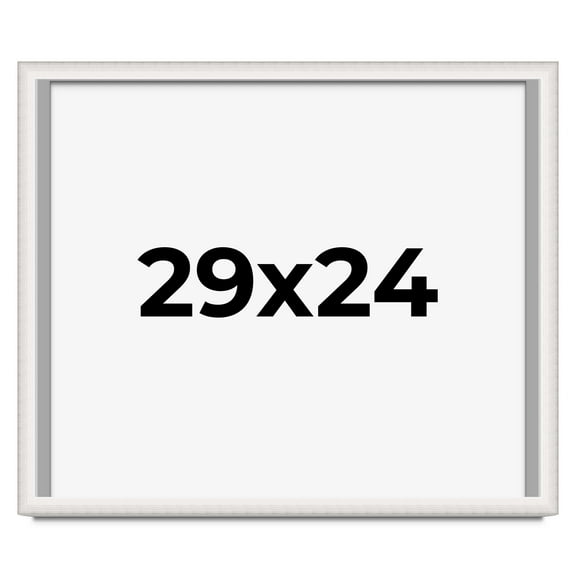 29x24 Shadow Box Silver Brushed Striped Display Frame | 1.625 Inches Deep | 1 Inch Moulding Width |