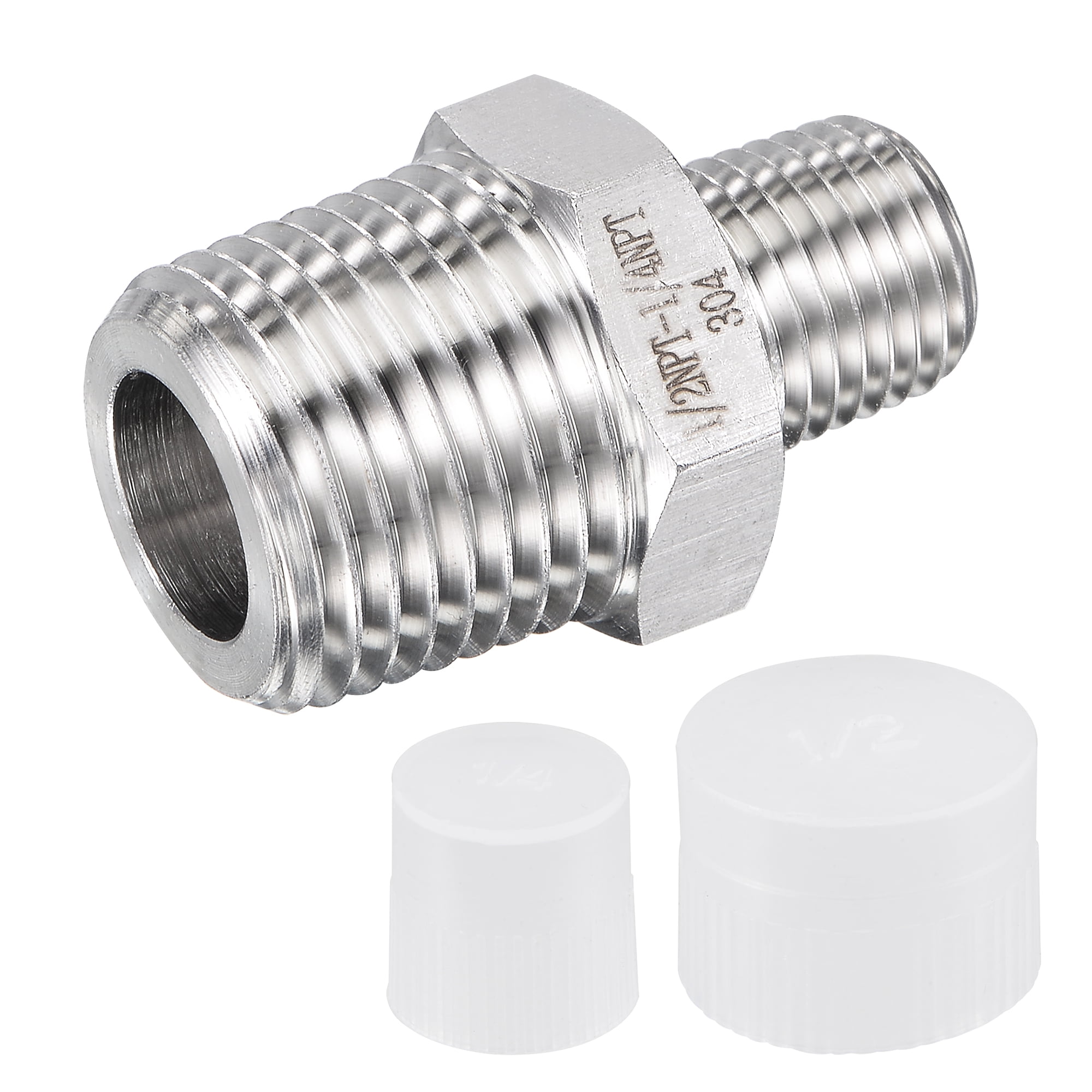 1" Male x 3/4" Female NPT Threaded Hex Reducer Bushing Stainless Steel 304 SUS 