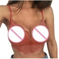 thumbnail image 3 of Penkiiy Women Lingerie Alluring Women Lace Cage Bra Elastic Cage Bra Strappy Hollow Out Bra Bustier Pink Bras, 3 of 6