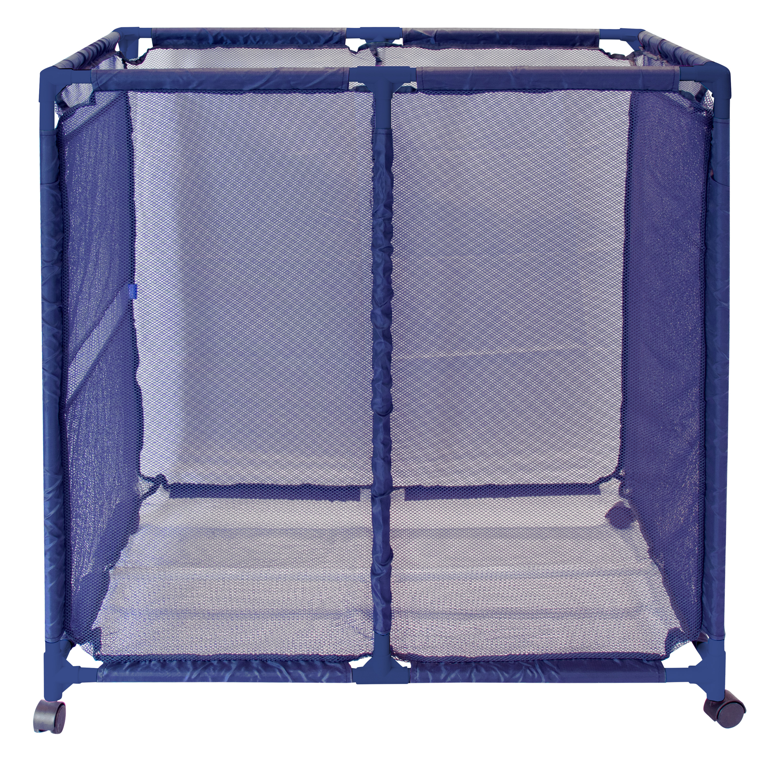 Essentially Yours Rolling Pool Toy Storage Bin, Pool Floats, Balls and Equipment Organizer, Large, Blue, 35" W x 25.4" L x 37.5" H