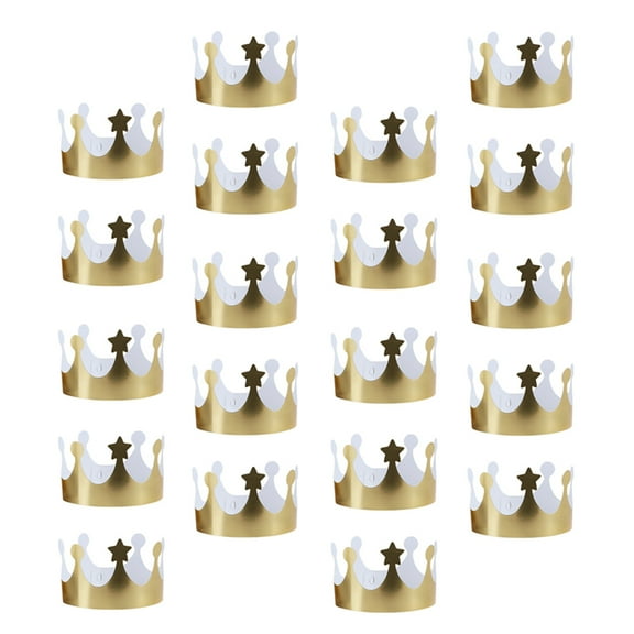 40 pcs Golden Paper Crowns Birthday Party Hats for Baby Shower Photo Props