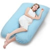 Lazymoon Blue Pregnancy Pillow Maternity Body Pillow for Extra Comfort w/ Zippered Removable Cover