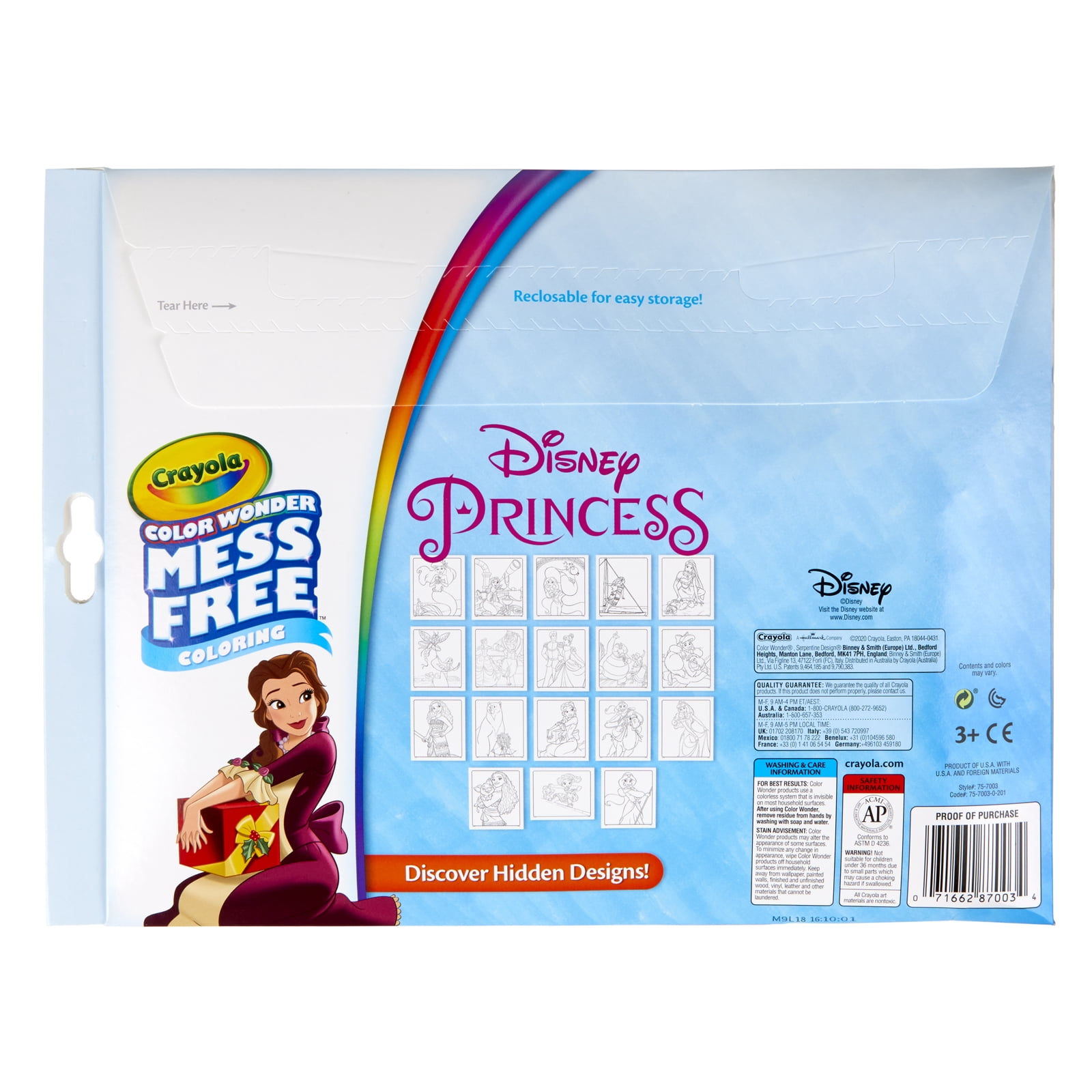 Crayola Color Wonder Mess Free Coloring Pad & Markers, Princess, 2 Sets