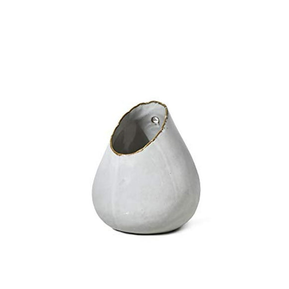 Serene Spaces Living Glazed Ceramic Hi-Low Vase, Set of 2- Centerpiece for Vintage Weddings, Events, Measures 5" Tall and 4" Diameter